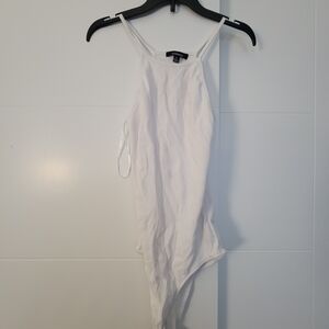 White Ribbed Women's Top